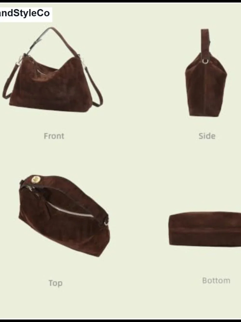 Genuine Suede Hobo Bag Women Top Handle Purse Shoulder Crossbody